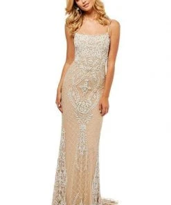 Sherri Hill - 52454 Fully Beaded Lace Up Back Fitted Evening Dress