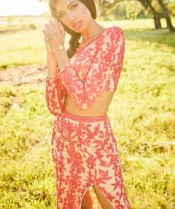 Sherri Hill - 52459 Beaded Long Sleeve Fitted High Slit Dress 21 Sherri Hill - 52459 Beaded Long Sleeve Fitted High Slit Dress