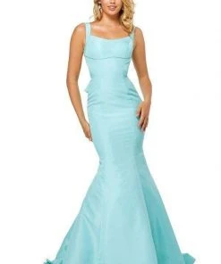 Sherri Hill - 52465 Scoop Neck Ruffled Mermaid Dress With Sexy Back
