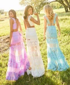 Sherri Hill - 52472 Two Piece Ruffled V-Neck Lace Dress