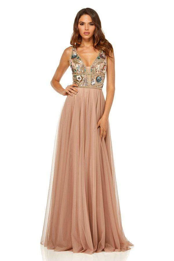Sherri Hill - 52473 Beaded Deep V-neck Chiffon A-line Gown 5 Sherri Hill - 52473 Beaded Deep V-neck Chiffon A-line Gown