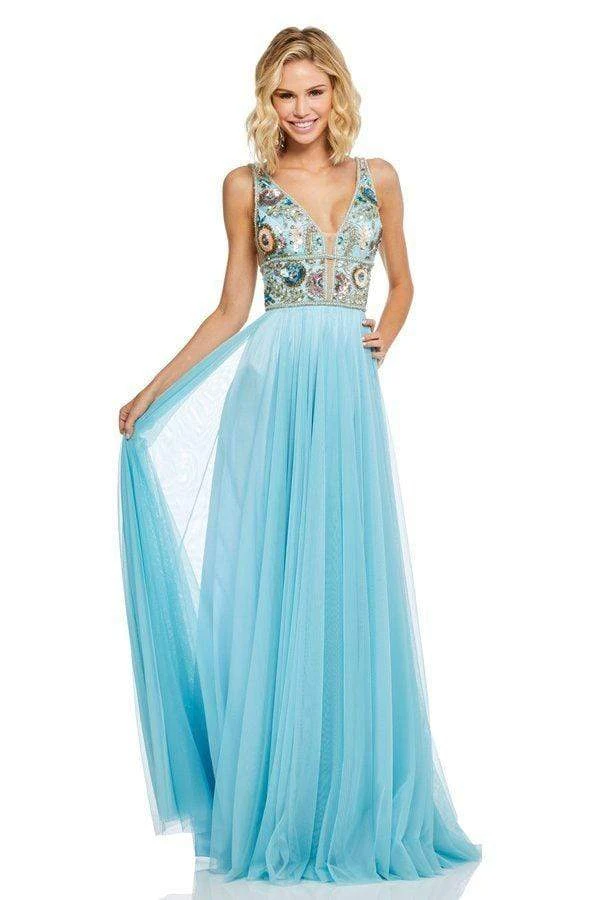 Sherri Hill - 52473 Beaded Deep V-neck Chiffon A-line Gown 7 Sherri Hill - 52473 Beaded Deep V-neck Chiffon A-line Gown