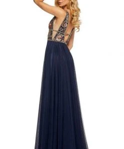 Sherri Hill - 52473 Beaded Deep V-neck Chiffon A-line Gown 20 Sherri Hill - 52473 Beaded Deep V-neck Chiffon A-line Gown