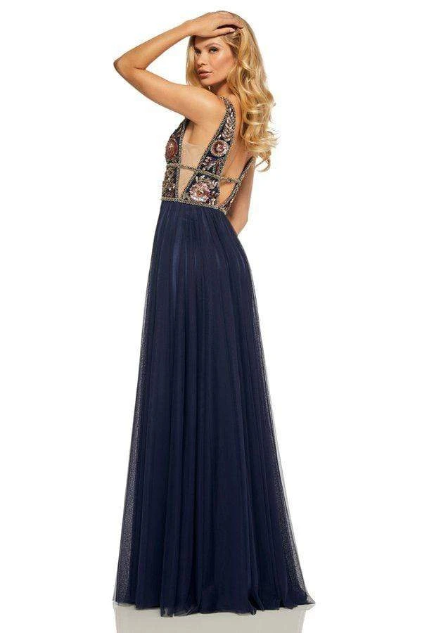 Sherri Hill - 52473 Beaded Deep V-neck Chiffon A-line Gown 11 Sherri Hill - 52473 Beaded Deep V-neck Chiffon A-line Gown