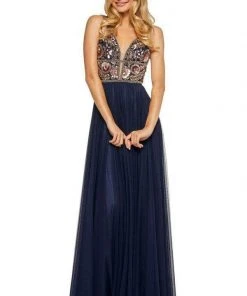Sherri Hill - 52473 Beaded Deep V-neck Chiffon A-line Gown 21 Sherri Hill - 52473 Beaded Deep V-neck Chiffon A-line Gown