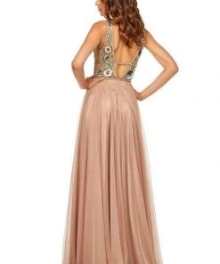 Sherri Hill - 52473 Beaded Deep V-neck Chiffon A-line Gown 15 Sherri Hill - 52473 Beaded Deep V-neck Chiffon A-line Gown