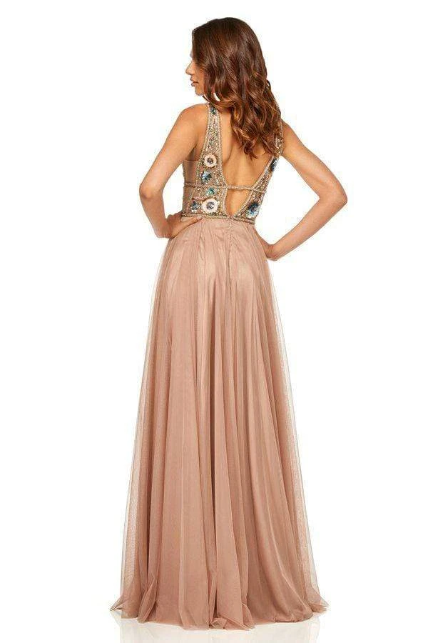 Sherri Hill - 52473 Beaded Deep V-neck Chiffon A-line Gown 6 Sherri Hill - 52473 Beaded Deep V-neck Chiffon A-line Gown