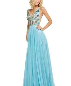 Sherri Hill - 52473 Beaded Deep V-neck Chiffon A-line Gown 18 Sherri Hill - 52473 Beaded Deep V-neck Chiffon A-line Gown