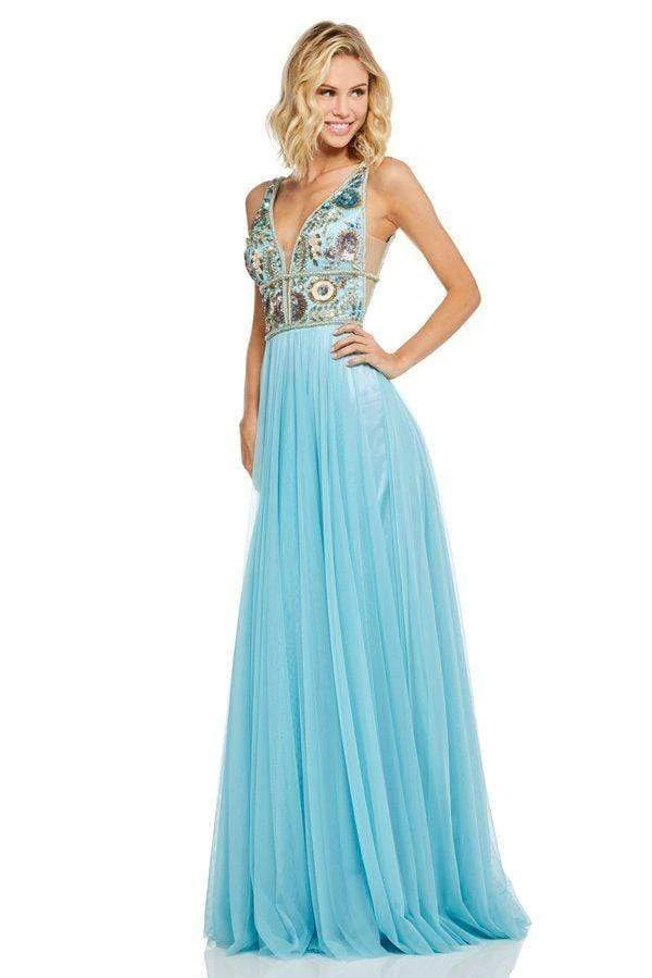 Sherri Hill - 52473 Beaded Deep V-neck Chiffon A-line Gown 9 Sherri Hill - 52473 Beaded Deep V-neck Chiffon A-line Gown