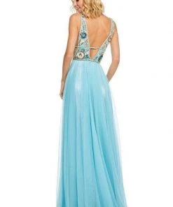 Sherri Hill - 52473 Beaded Deep V-neck Chiffon A-line Gown 17 Sherri Hill - 52473 Beaded Deep V-neck Chiffon A-line Gown