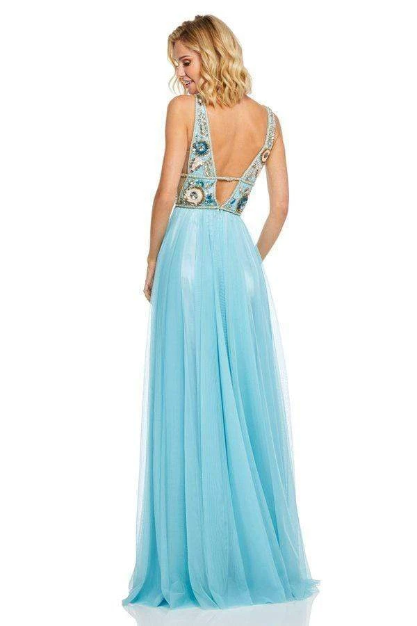 Sherri Hill - 52473 Beaded Deep V-neck Chiffon A-line Gown 8 Sherri Hill - 52473 Beaded Deep V-neck Chiffon A-line Gown
