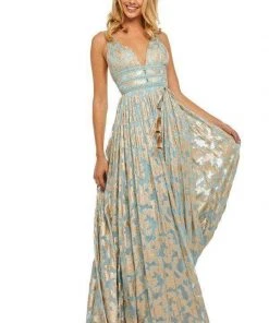 Sherri Hill - 52474 Beaded Plunging V-Neck A-Line Long Dress 14 Sherri Hill - 52474 Beaded Plunging V-Neck A-Line Long Dress