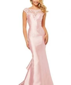 Sherri Hill - 52479 Lace Bateau Mikado Mermaid Dress