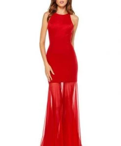 Sherri Hill - 52484 Halter Neck Chiffon Trumpet Dress