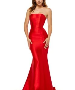 Sherri Hill - 52485 Strapless Mikado Mermaid Dress With Train
