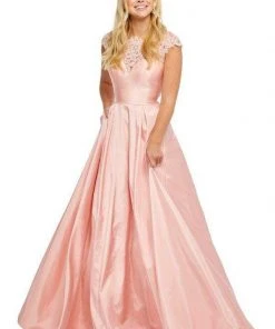 Sherri Hill - 52487 Beaded Cap Sleeve Pleated Long Dress