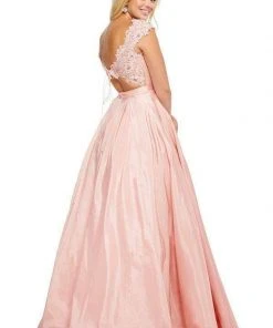 Sherri Hill - 52487 Beaded Cap Sleeve Pleated Long Dress