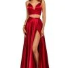 Sherri Hill - 52488 Two Piece Deep V-neck Silk Charmeuse Dress