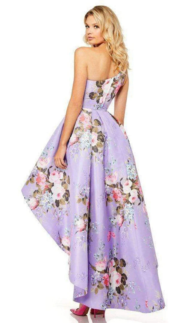 Sherri Hill - 52489 Floral Single Shoulder A-Line High Low Dress 17 Sherri Hill - 52489 Floral Single Shoulder A-Line High Low Dress