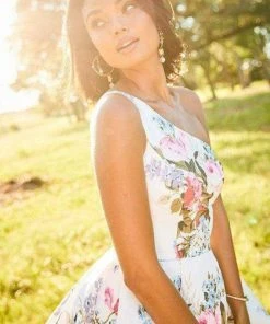 Sherri Hill - 52489 Floral Single Shoulder A-Line High Low Dress 21 Sherri Hill - 52489 Floral Single Shoulder A-Line High Low Dress