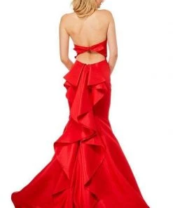 Sherri Hill - 52490 Halter Taffeta Ruffled Mermaid Dress