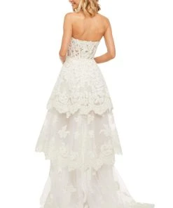 Sherri Hill - 52513 Sweetheart Lace High-Low Dress