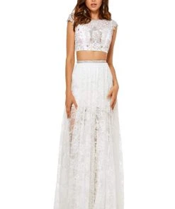 Sherri Hill - 52519 Cap Sleeves Beaded Two-Piece
