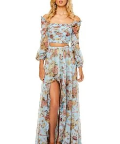 Sherri Hill - 52534 Printed Chiffon Fitted Dress