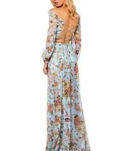 Sherri Hill - 52534 Printed Chiffon Fitted Dress