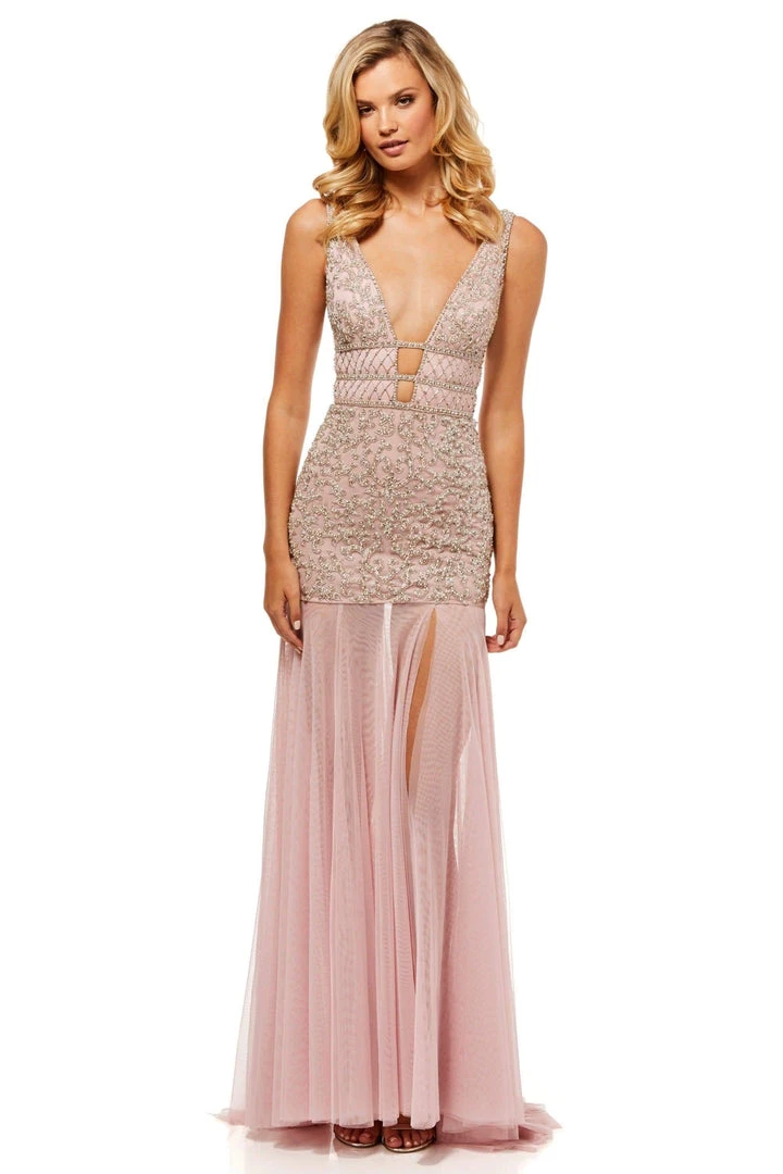 Sherri Hill - 52536 Plunging V-Neck Beaded Bodice Trumpet Dress 3 Sherri Hill - 52536 Plunging V-Neck Beaded Bodice Trumpet Dress