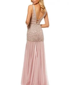 Sherri Hill - 52536 Plunging V-Neck Beaded Bodice Trumpet Dress 6 Sherri Hill - 52536 Plunging V-Neck Beaded Bodice Trumpet Dress