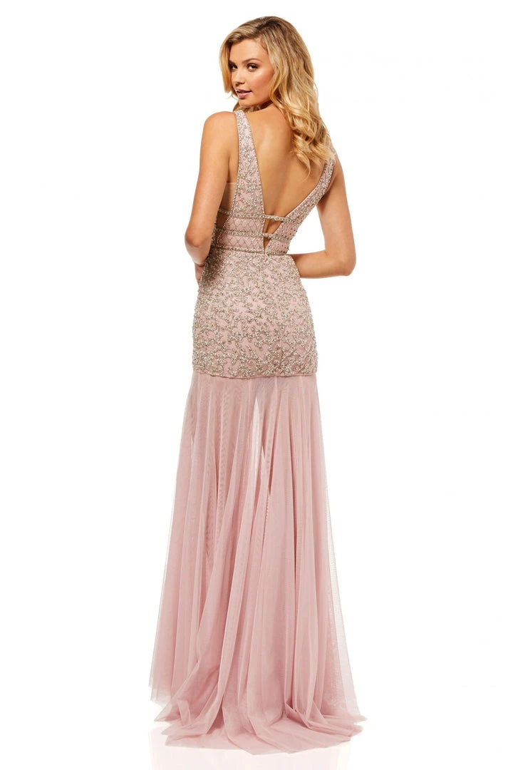 Sherri Hill - 52536 Plunging V-Neck Beaded Bodice Trumpet Dress 4 Sherri Hill - 52536 Plunging V-Neck Beaded Bodice Trumpet Dress
