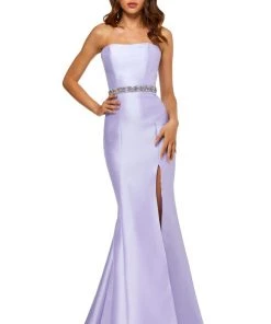 Sherri Hill - 52541 Mikado Strapless Fitted Dress With Beaded Belt
