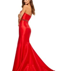 Sherri Hill - 52541 Mikado Strapless Fitted Dress With Beaded Belt 17 Sherri Hill - 52541 Mikado Strapless Fitted Dress With Beaded Belt