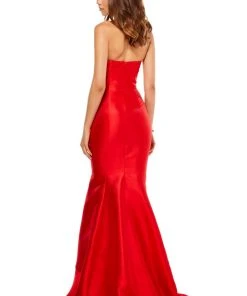 Sherri Hill - 52542 Strapless Ruffled Front Slit Mikado Gown