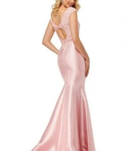 Sherri Hill - 52543 Lace Bateau Mikado Mermaid Dress 6 Sherri Hill - 52543 Lace Bateau Mikado Mermaid Dress