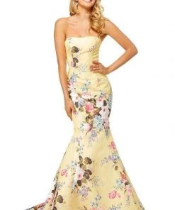 Sherri Hill - 52551 Strapless Floral Printed Mermaid Dress