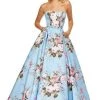 Sherri Hill - 52553 Strapless Full Figured Floral Evening Dress