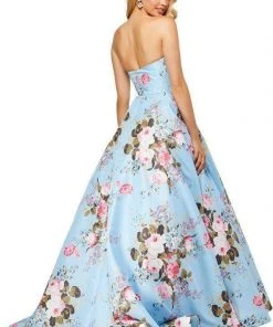 Sherri Hill - 52553 Strapless Full Figured Floral Evening Dress 7 Sherri Hill - 52553 Strapless Full Figured Floral Evening Dress