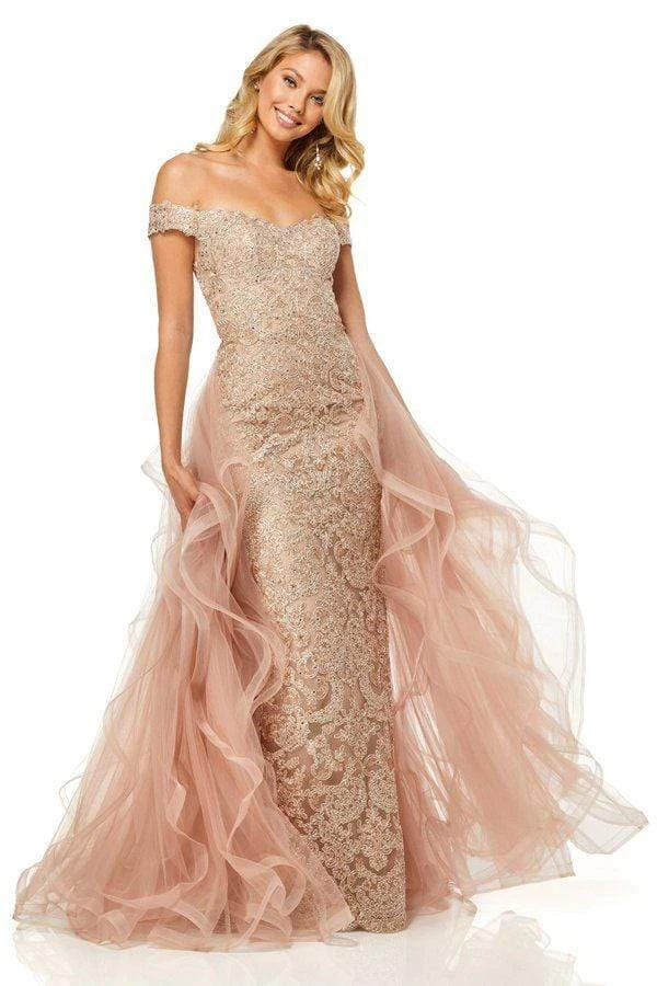 Sherri Hill - 52556 Off-Shoulder Applique Dress With Overskirt 3 Sherri Hill - 52556 Off-Shoulder Applique Dress With Overskirt