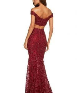 Sherri Hill - 52556 Off-Shoulder Applique Dress With Overskirt 14 Sherri Hill - 52556 Off-Shoulder Applique Dress With Overskirt