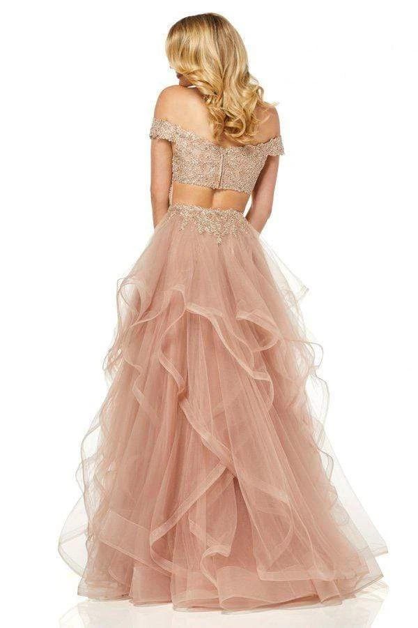 Sherri Hill - 52556 Off-Shoulder Applique Dress With Overskirt 4 Sherri Hill - 52556 Off-Shoulder Applique Dress With Overskirt