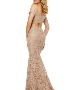 Sherri Hill - 52556 Off-Shoulder Applique Dress With Overskirt 12 Sherri Hill - 52556 Off-Shoulder Applique Dress With Overskirt