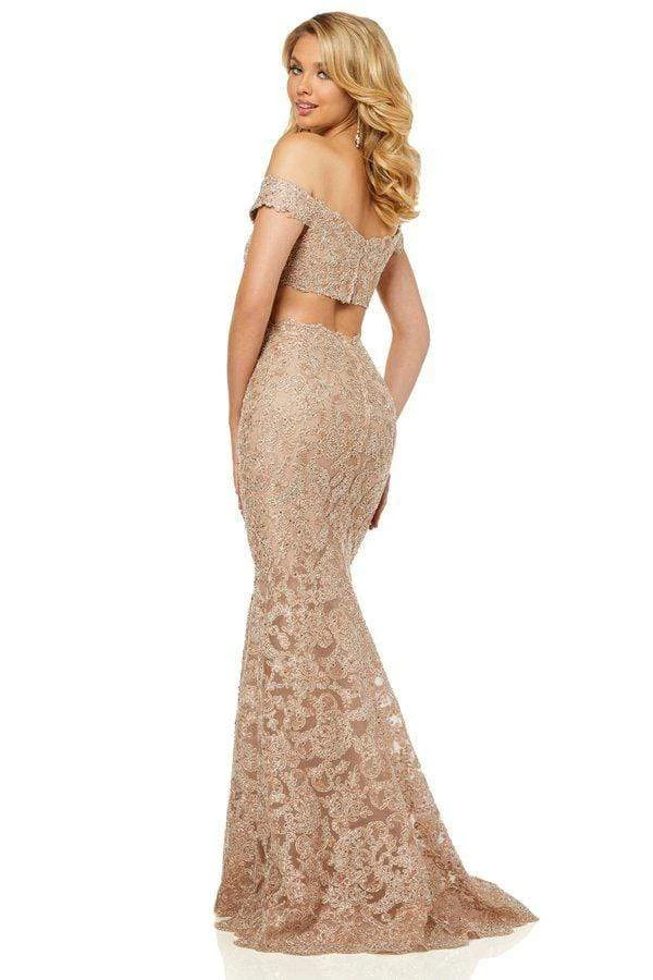 Sherri Hill - 52556 Off-Shoulder Applique Dress With Overskirt 6 Sherri Hill - 52556 Off-Shoulder Applique Dress With Overskirt