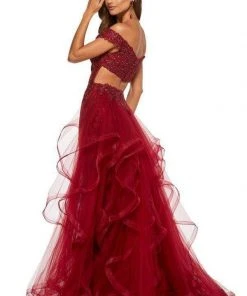 Sherri Hill - 52556 Off-Shoulder Applique Dress With Overskirt 15 Sherri Hill - 52556 Off-Shoulder Applique Dress With Overskirt