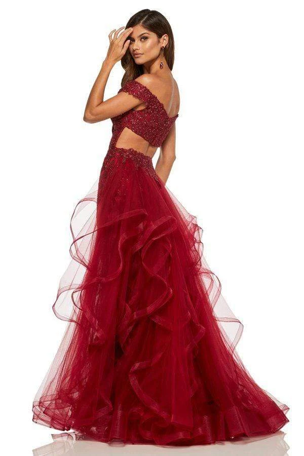 Sherri Hill - 52556 Off-Shoulder Applique Dress With Overskirt 9 Sherri Hill - 52556 Off-Shoulder Applique Dress With Overskirt