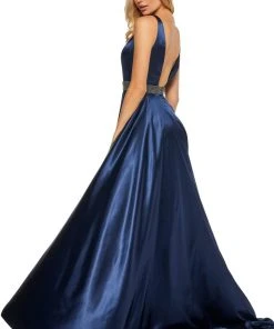 Sherri Hill - 52564 Sleeveless Plunging V-Neck Satin Dress 16 Sherri Hill - 52564 Sleeveless Plunging V-Neck Satin Dress