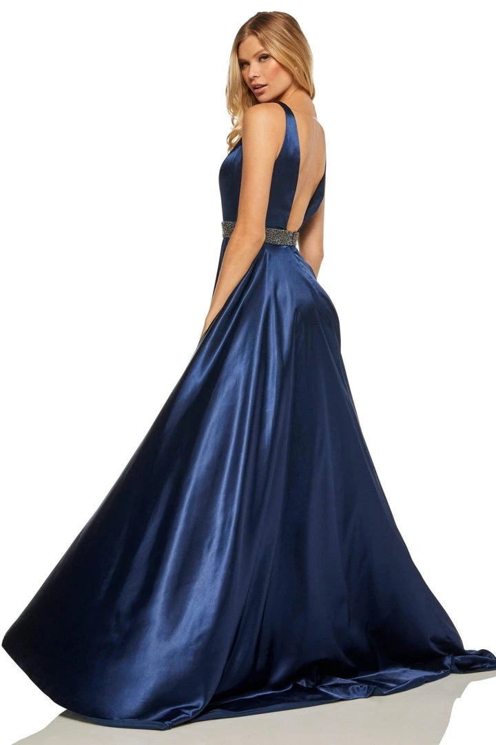 Sherri Hill - 52564 Sleeveless Plunging V-Neck Satin Dress 5 Sherri Hill - 52564 Sleeveless Plunging V-Neck Satin Dress