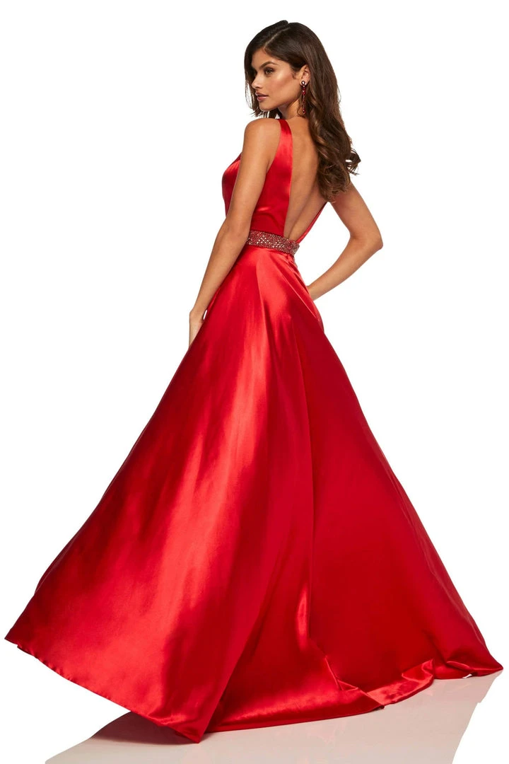 Sherri Hill - 52564 Sleeveless Plunging V-Neck Satin Dress 14 Sherri Hill - 52564 Sleeveless Plunging V-Neck Satin Dress