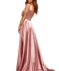 Sherri Hill - 52564 Sleeveless Plunging V-Neck Satin Dress 19 Sherri Hill - 52564 Sleeveless Plunging V-Neck Satin Dress